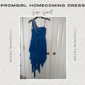 Royal Blue One Shoulder Homecoming Dress